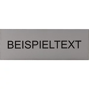 Beschriftungsschild mit Gravur, Kunststoff alufarbig/Schrift schwarz