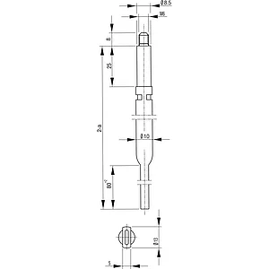 BKS Treibriegelstange 9006, 966 mm, für Planet Türdichter, unten, verzinkt