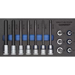 GEDORE Satz Schraubendrehereinsätze 1/2" 1500 CT1-IN19LKM in 1/3 CT-Mod- 15-tlg.