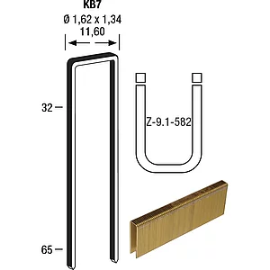 Klammern Type KB7 64 mm aus Stahldraht verzinkt und geharzt (8000 St)
