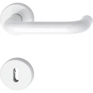 Drückergarnitur 111.20 R - auf Rosette BB, 38 - 48, reinweiß