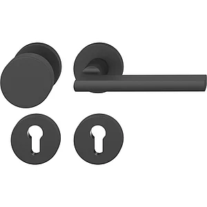 FSB Wechselgarnitur 12 1035 ASL auf Rosette PZ, Knopf fest, schwarz matt
