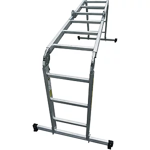 JUST Alu-Vielzweck Industrieleiter Type 75 Sprossen=4x4 Länge=2,43/4,76 m