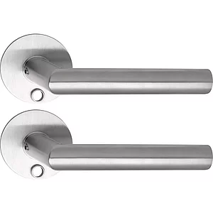 SOLIDO Solo Drückergarnitur NORWEGEN - Flachrosette rund,für Schlüssel,Edelstahl