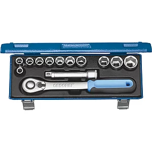 GEDORE Steckschlüssel-Satz 19 KMU-20 1/2"vierkant mit Umschaltknarre 13-teilig