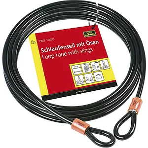 BURG-WÄCHTER Sicherheitskabel/Spiralkabel mit Ösen 750, Länge 10 Meter