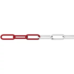 DÖRNER + HELMER Absperrkette Kunststoff rot-weiß Materialstärke 6 mm 1 Bund=25 m