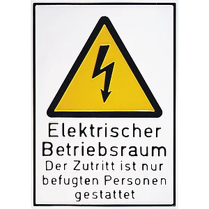 Warnschild Elektrischer Betriebsraum 210 x 297 mm