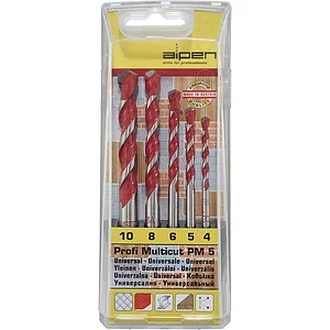 ALPEN HM-Universalbohrer-Satz Profi Multicut Bohrer ø 4-10 mm 5-teilig