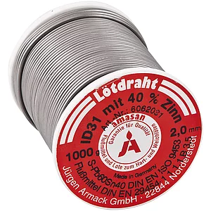 Kolofonium-Lötdraht (Röhren-Lot) ø 2 mm Rolle=1000 g