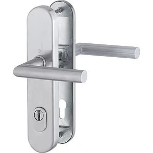 SH-Drückergarnitur AMSTERDAM Langschild PZ88, RC2, mit Kernziehschutz,Edelstahl