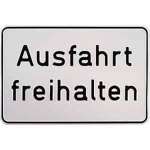 Hinweisschild Ausfahrt freihalten 300 x 200 mm