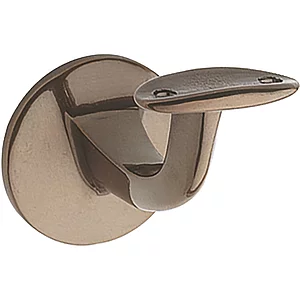 Handlaufträger mit gewölbter Auflage, Wandabstand 65mm, Messing patiniert