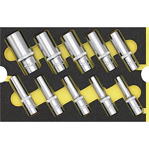 WGB Moflex Modul M Steckschlüssel-Einsätze, 6-kant, lang 6120 10-teilig