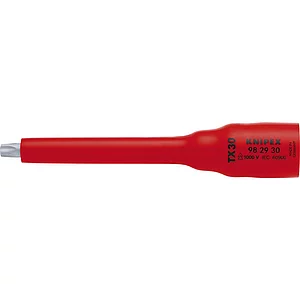 KNIPEX Steckschlüssel-Einsatz isoliert 9829, 3/8" für TX30, Länge 123 mm