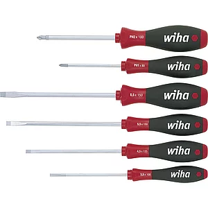 WIHA E-Schraubendreher Set SoftFinish Schlitz/Phillips 6-teilig