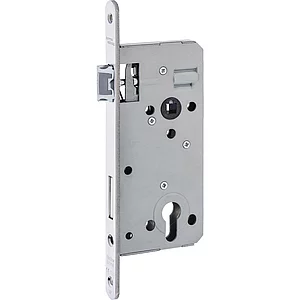 DORMAKABA Einstemmschloss 127WZ PZW, Flüsterfalle,DM71,Nuss 9mm,rund,Edelstahl