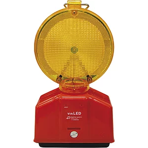 LED Baustellenleuchte gelb/gelbe Linse mit Blink- oder Dauerlicht