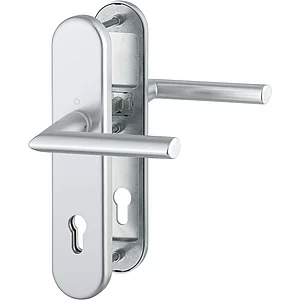 SH-Drückergarnitur STOCKHOLM-auf Schild PZ88, 57-67, ohne Kzs., silber