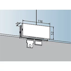 DORMA-Glas Oberlichtverbindung PT 70 m. 2 Anschlageinsätze, Edelstahl (01.150)
