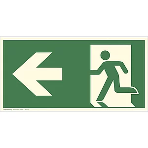 Fluchtwegschild Notausgang Symbol links 300 x 150 mm