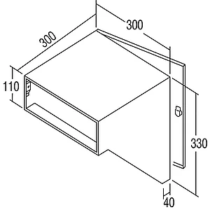 RENZ Durchwurfbriefkasten schräg,300x330x300 mm,Mauerstärke 320mm,Stahl verzinkt