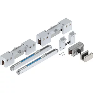 HELM GT-S 150 Beschlagset Glas 8-12,76 mm Einzugsdämpfung 80kg Edelstahl-Effekt