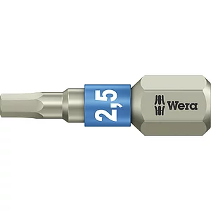 WERA Bit-Einsatz Edelstahl 3840/1TS 1/4"sechskant 2.5/25 mm Innensechskant