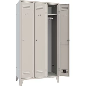 Garderobenschrank Abteilanzahl 3 RAL7035