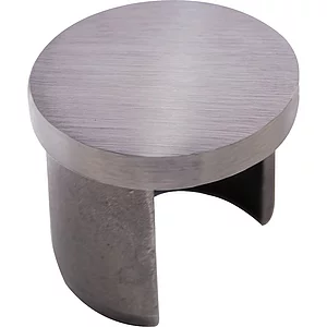 IAM DESIGN Endkappe für Nutrohr rund,flach,Rohr ø 42,4,Edelstahl geschliffen V2A