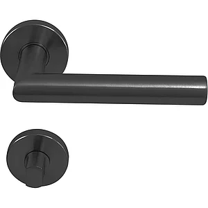 SOLIDO FH-Drückergarnitur NORWEGEN - auf Rosette WC, 38 - 45, Edelstahl schwarz