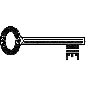 Keilbartschlüssel LB/90 ohne Nut, vernickelt