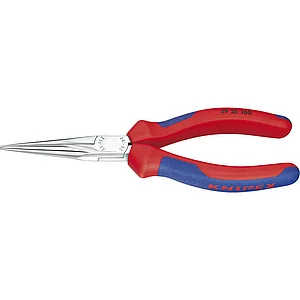 KNIPEX Telefonzange gerade 2925, flach-runde Backen, 2K-Griff, verchromt,L=160mm