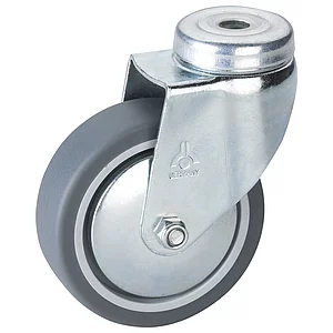 DÖRNER + HELMER Lenkrolle TPE Fadenschutz 100 mm 55 kg Rückenloch