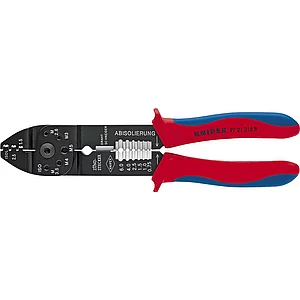 KNIPEX Crimpzange 9721B unisolierte, offene Steckverbinder, 0,5-2,5mm², L=230 mm