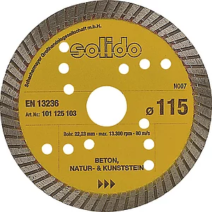 SOLIDO Diamant Trennscheibe 115 x 2.0 mm Beton Stein Baustellenmaterial