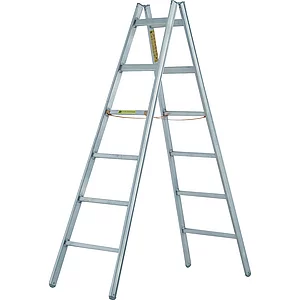 JUST Alu-Doppelstehleiter Type 52 Sprossen= 6 Länge=1,97 m