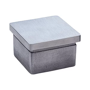 CROSO Endkappe eckig, 60 x 60 mm, Edelstahl geschliffen V2A