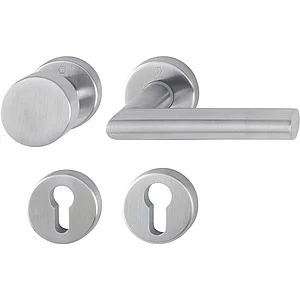 HOPPE Wechselgarnitur AMSTERDAM auf Rosette, Türstärke 37 - 42 mm,Edelstahl matt