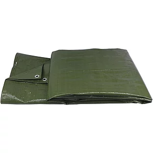 Abdeckplane mit Ösen Farbe grün 90 Gramm 10 x 12 m