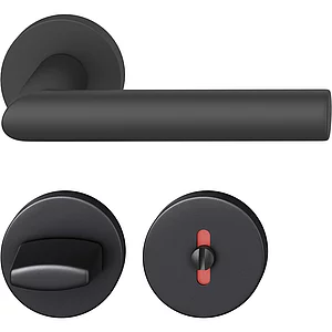 FSB Drückergarnitur 12 1076 ASL auf Rosette WC DIN, schwarz matt