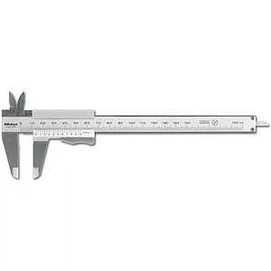 MITUTOYO Analog-Messschieber Momentklemmung Tiefenmaß flach Messbereich 0-150mm