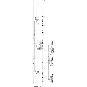 KFV MFV-Schloss BS 2600 f. niedrige Türen ÖNORM,DM 65,Stulp 16mm,silber verzinkt