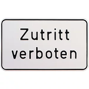 Hinweisschild Zutritt verboten 250 x 150 mm