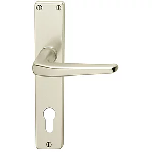 SECOTEC Drückergarnitur Modell Europa auf Langschild PZ Aluminium F2 SB-1 PE