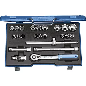 GEDORE Steckschlüssel-Satz D 19 EMU-20 1/2"vierkant mit Umschaltknarre 23-teilig