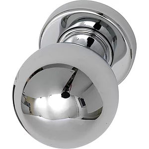 MARCHESI FH Türknopf Kugelform - auf Rosette, ø 50 mm fest, Messing verchromt