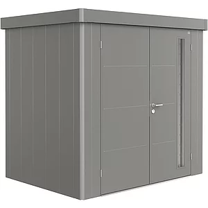 BIOHORT Gerätehaus Neo 1B quarzgrau-metallic Doppeltür