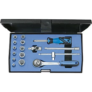 GEDORE Steckschlüssel-Satz 20EMU- 3 1/4"vierkant mit Umschaltknarre 16-teilig