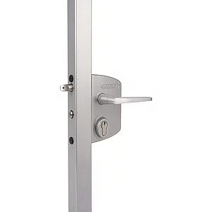 Gittertorschloss-Set LAKQ4040 U2L, PZW, für Vierkantrohr, Aluminium RAL 9005